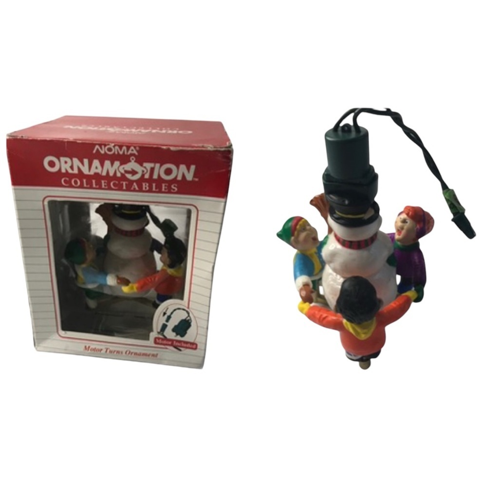 NOMA Vintage 90s Ornamotion Children Snow Christmas Ornament 1992 RARE Rotating